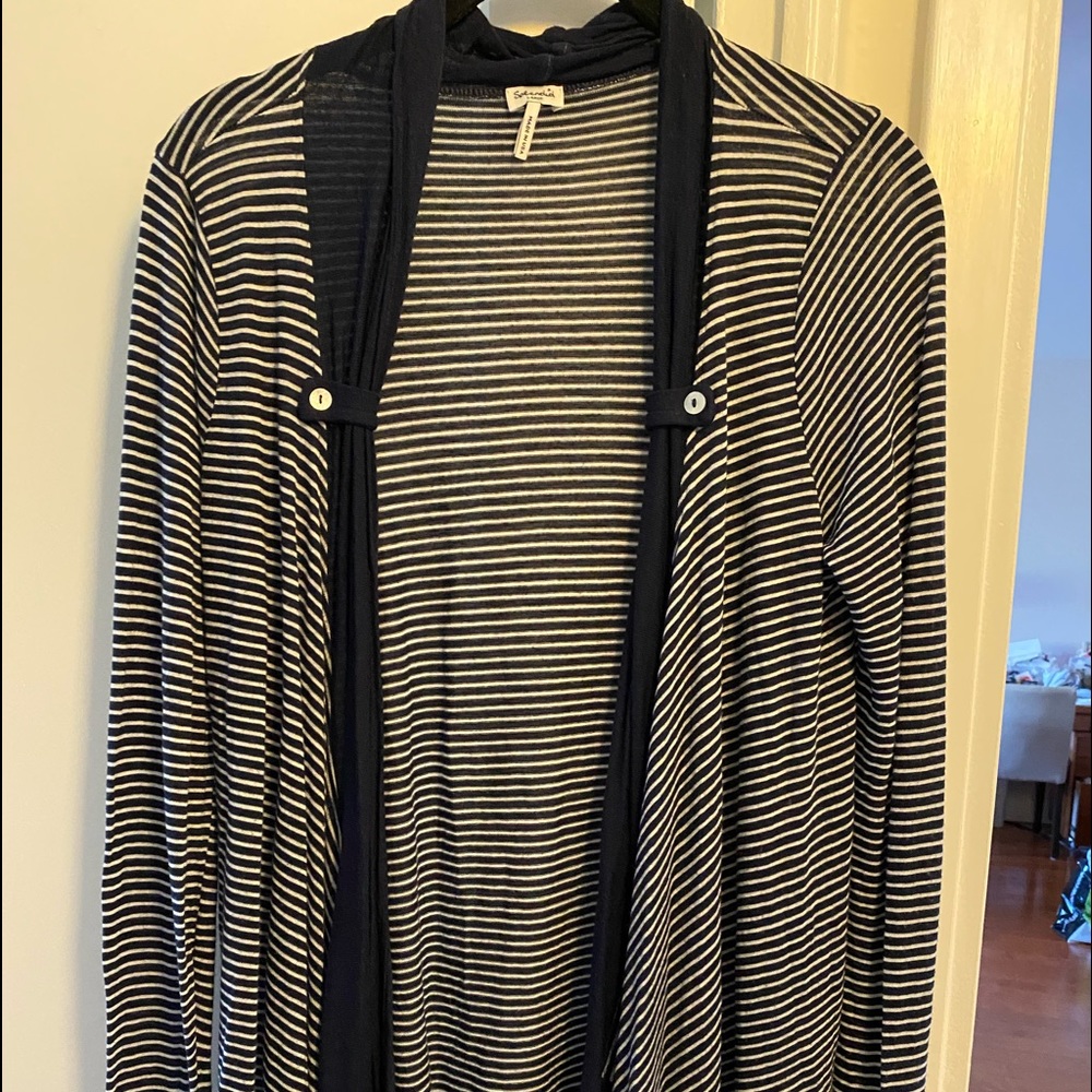 Splendid cardigan cotton size large bottom hem asymmetrical high low hem